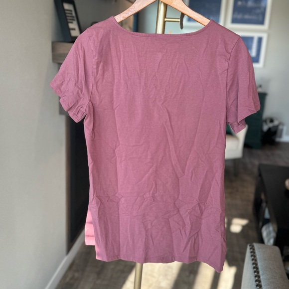 Torrid Plus Size Mauve Purple Stretch Strappy V Neck Short Sleeve Tee - 14/16 1X - Picture 4 of 6